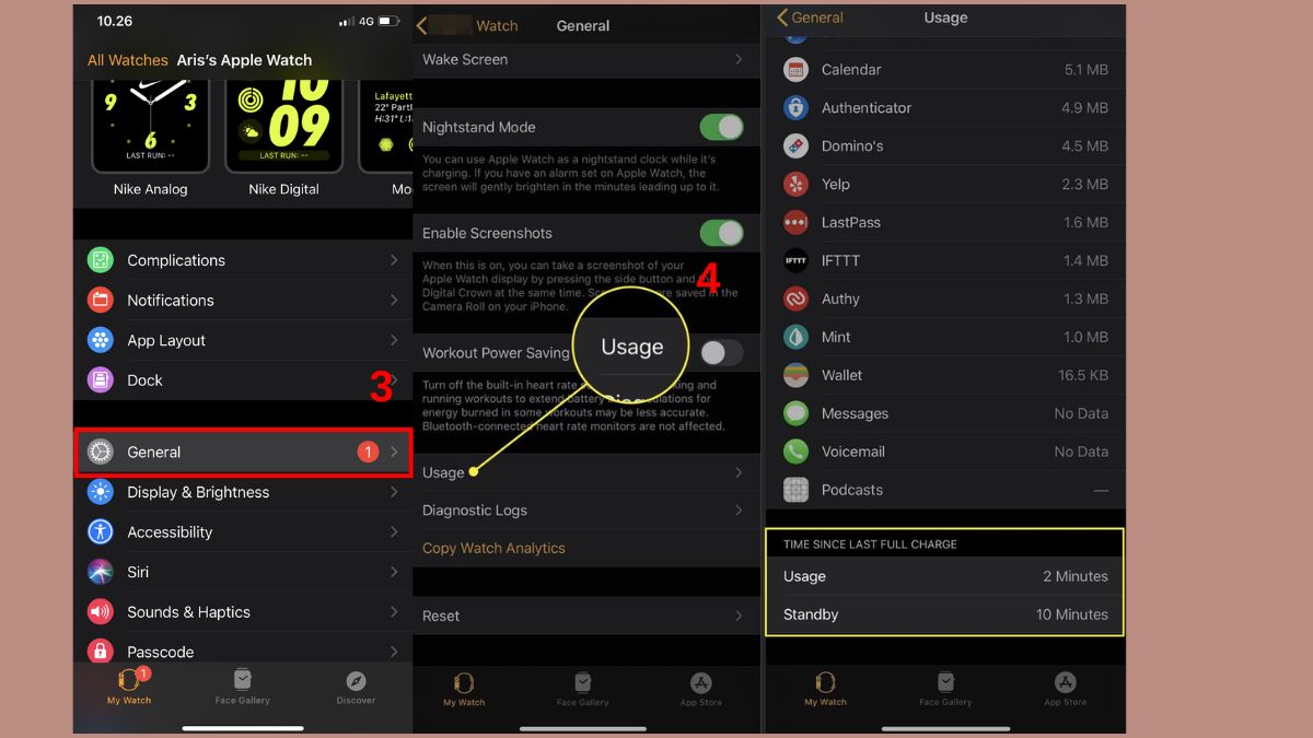 cách Kiểm tra Pin Apple Watch qua ứng dụng Watch bước 2
