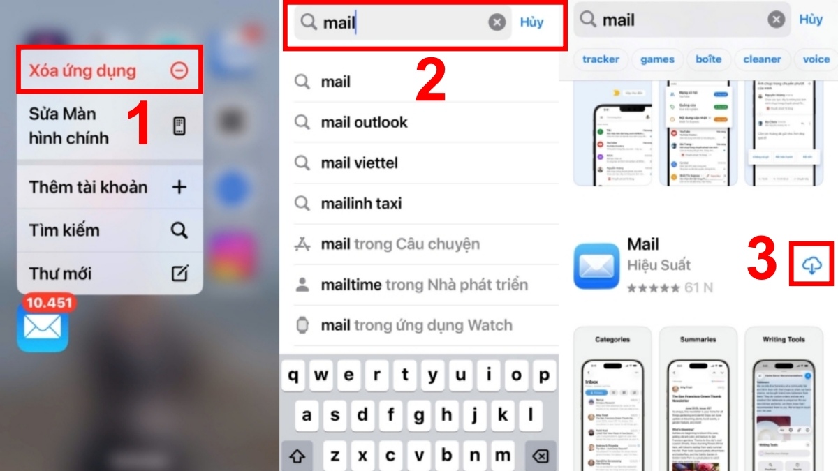 Cách khắc phục lỗi iPhone không nhận được Email gỡ ứng dụng