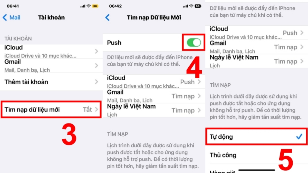 Cách khắc phục lỗi iPhone không nhận được Email bật chế độ hoạt động ngầm bước 4
