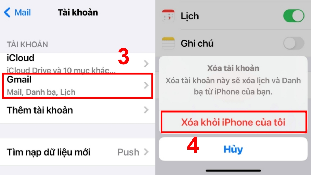 Cách khắc phục lỗi iPhone không nhận được Email xoá rồi đăng nhập lại bước 3