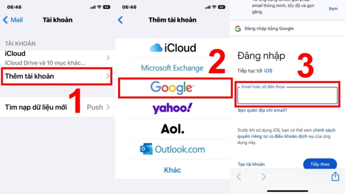 Cách khắc phục lỗi iPhone không nhận được Email xoá rồi đăng nhập lại bước 5