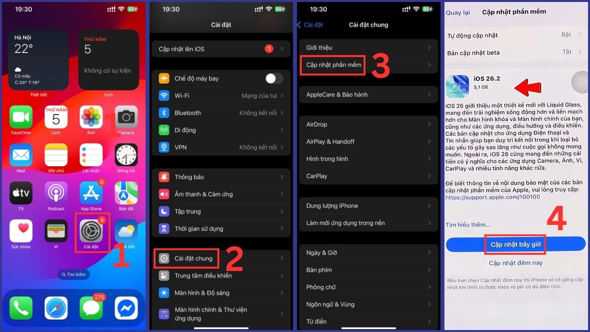 Cách khắc phục iPhone 13 Pro Max bị lỗi màn hình cập nhật phiên bản mới