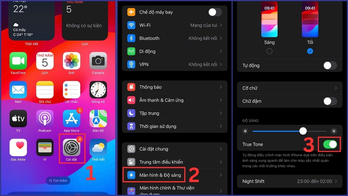 Cách khắc phục iPhone 13 Pro Max bị lỗi màn hình tắt chế độ true tone