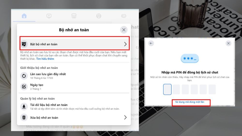 Cách đổi mã PIN Messenger trên máy tính bước 3
