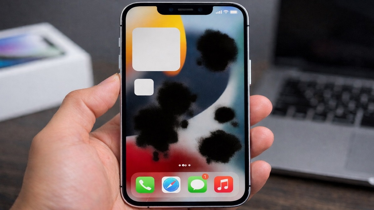 Dấu hiệu nhận biết màn hình iPhone bị đốm đen hư phần cứng lỗi nhà sản xuất