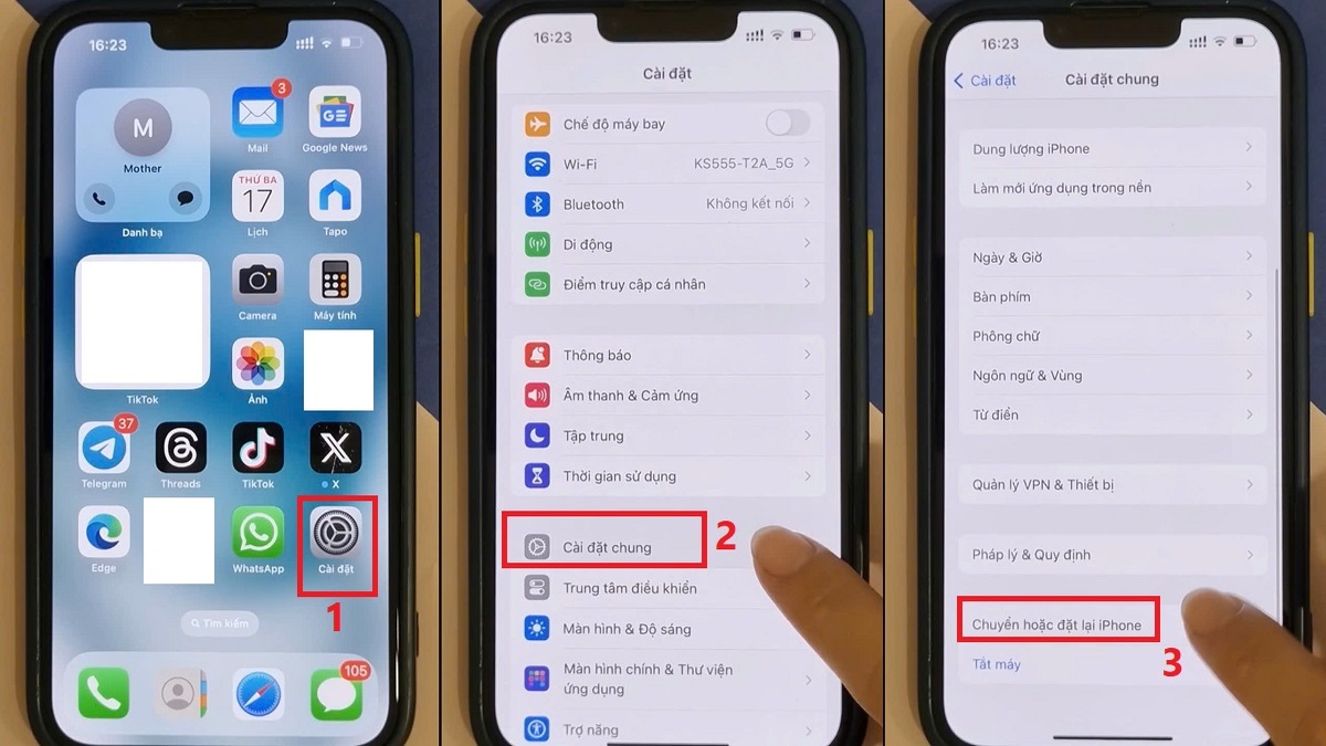 Cách khắc phục màn hình iPhone bị đốm đen khôi phục cài đặt gốc bước 1