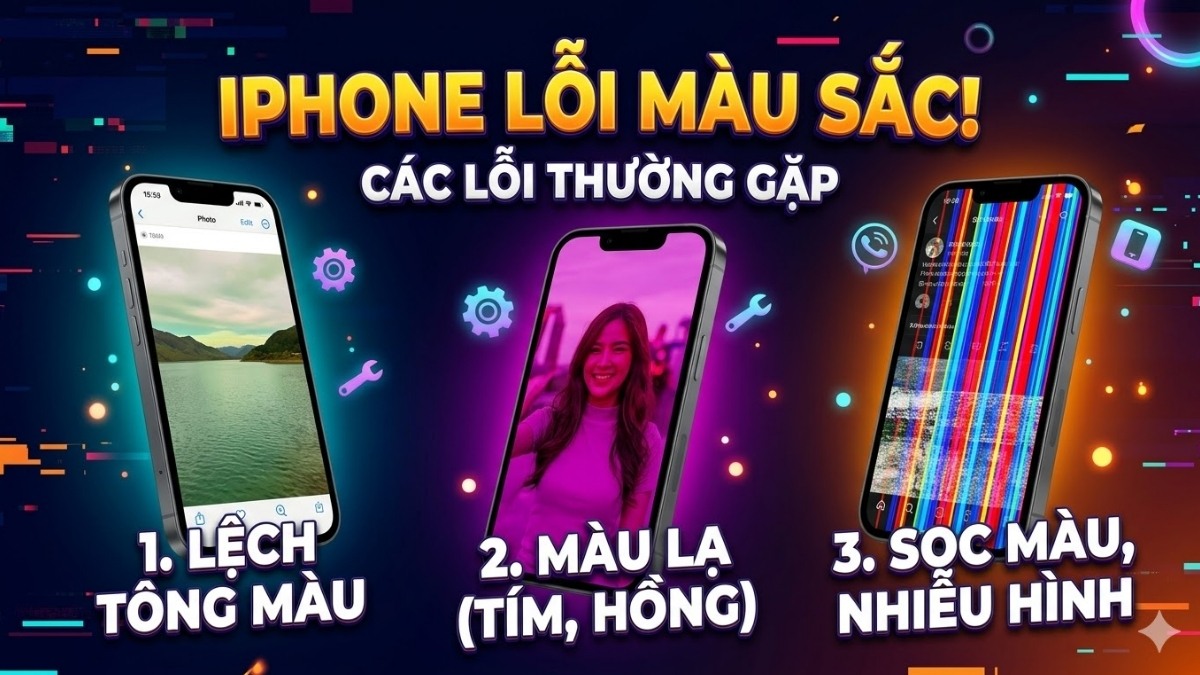 Các lỗi thường gặp trên iPhone về màu sắc màn hình iphone bị màu âm bản