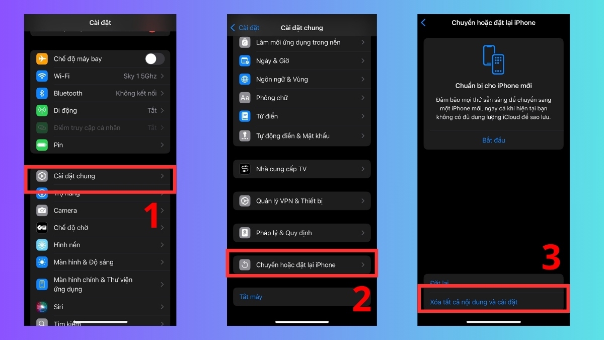 Cách sửa lỗi màn hình iPhone bị màu âm bản khôi phục cài đặt gốc bước 1