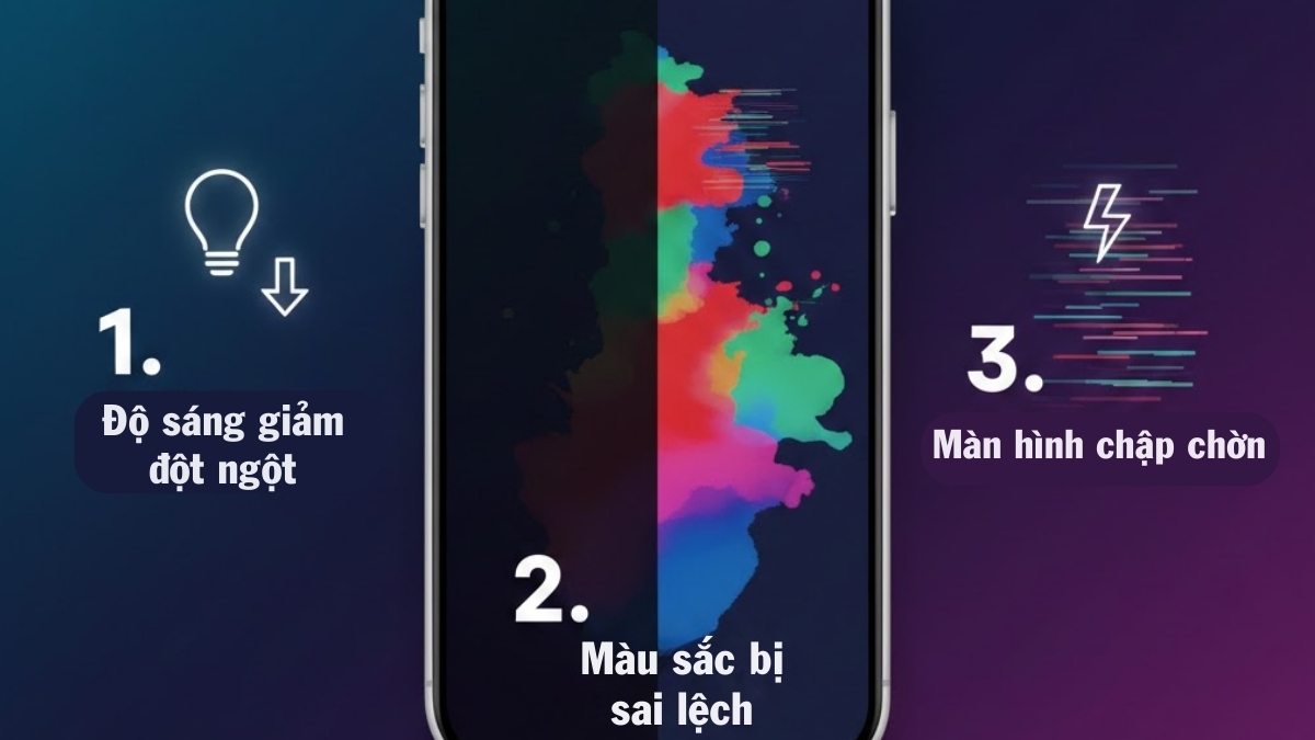 Dấu hiệu nhận biết màn hình iphone bị tối màu