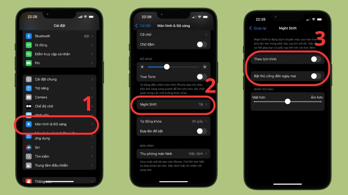 Cách khắc phục tình trạng màn hình iPhone bị tối màu Kiểm tra chế độ Night Shift