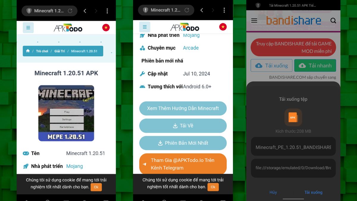 Cách tải Minecraft 1.20 51 APK tiếng Việt trên Android bước 1