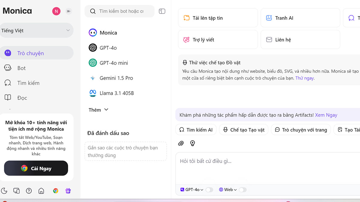 Hướng dẫn cách sử dụng Monica AI