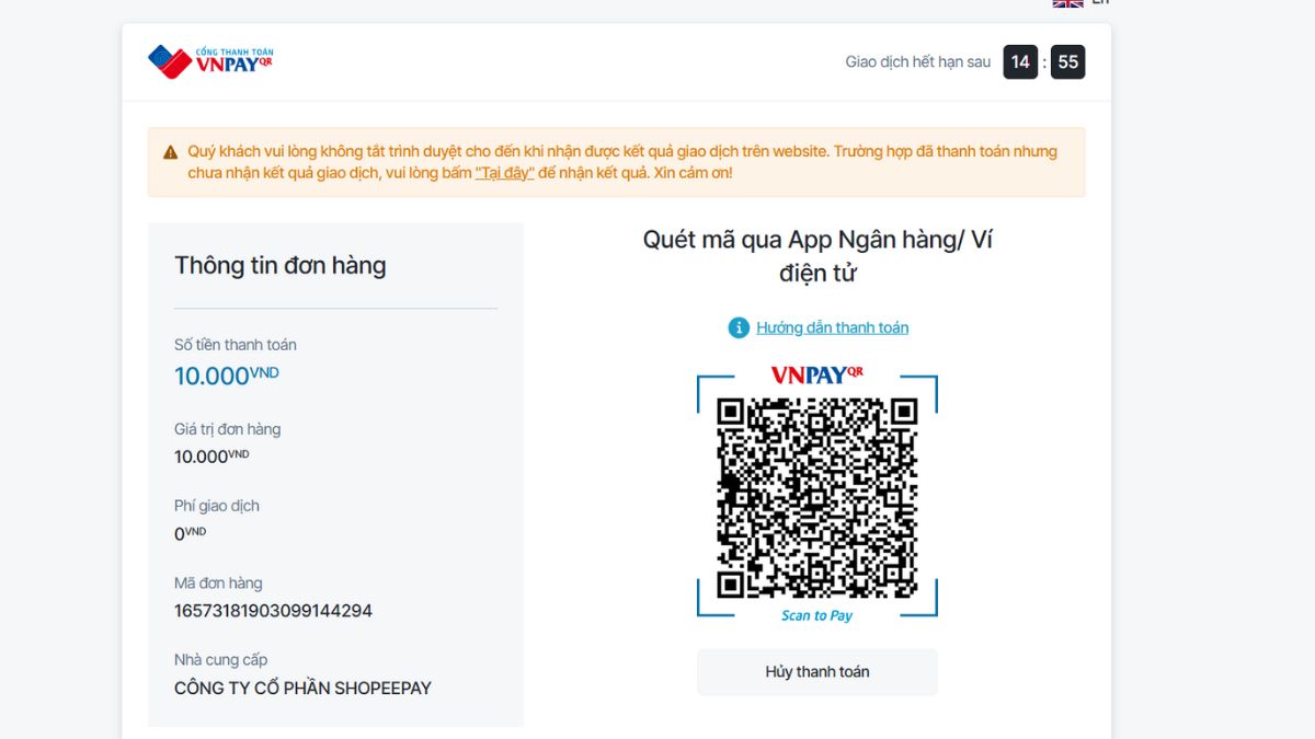 Cách nạp sò Delta Force bằng app ngân hàng bước 3