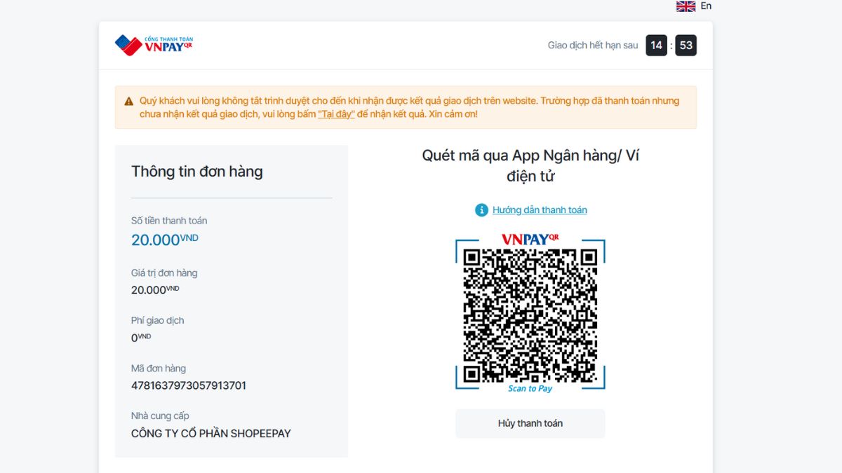 Cách nạp tiền Delta Force bằng app ngân hàng bước 3