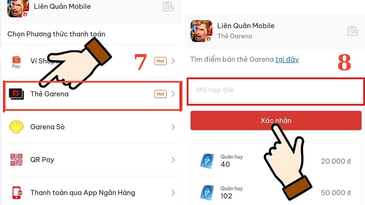 cách Nạp thẻ Liên Quân bằng ZaloPay bước 3