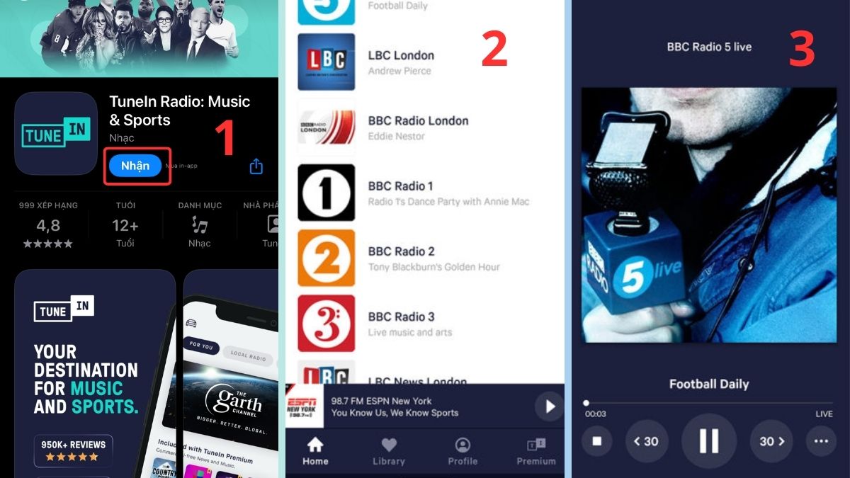 Hướng dẫn cách Nghe radio trên iphone bằng ứng dụng TuneIn