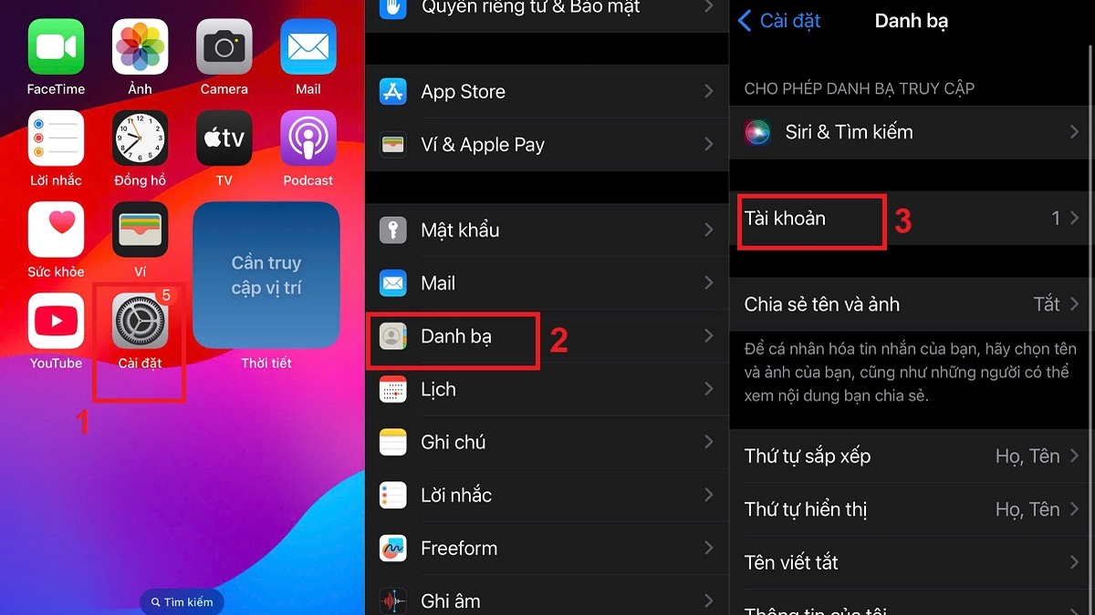 Cách nhập danh bạ từ Gmail vào iPhone bằng cài đặt bước 1