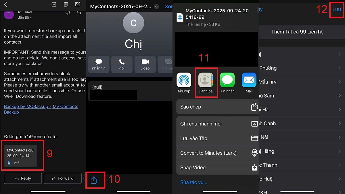 Cách nhập danh bạ từ Gmail vào iPhone bằng My Contacts Backup bước 3