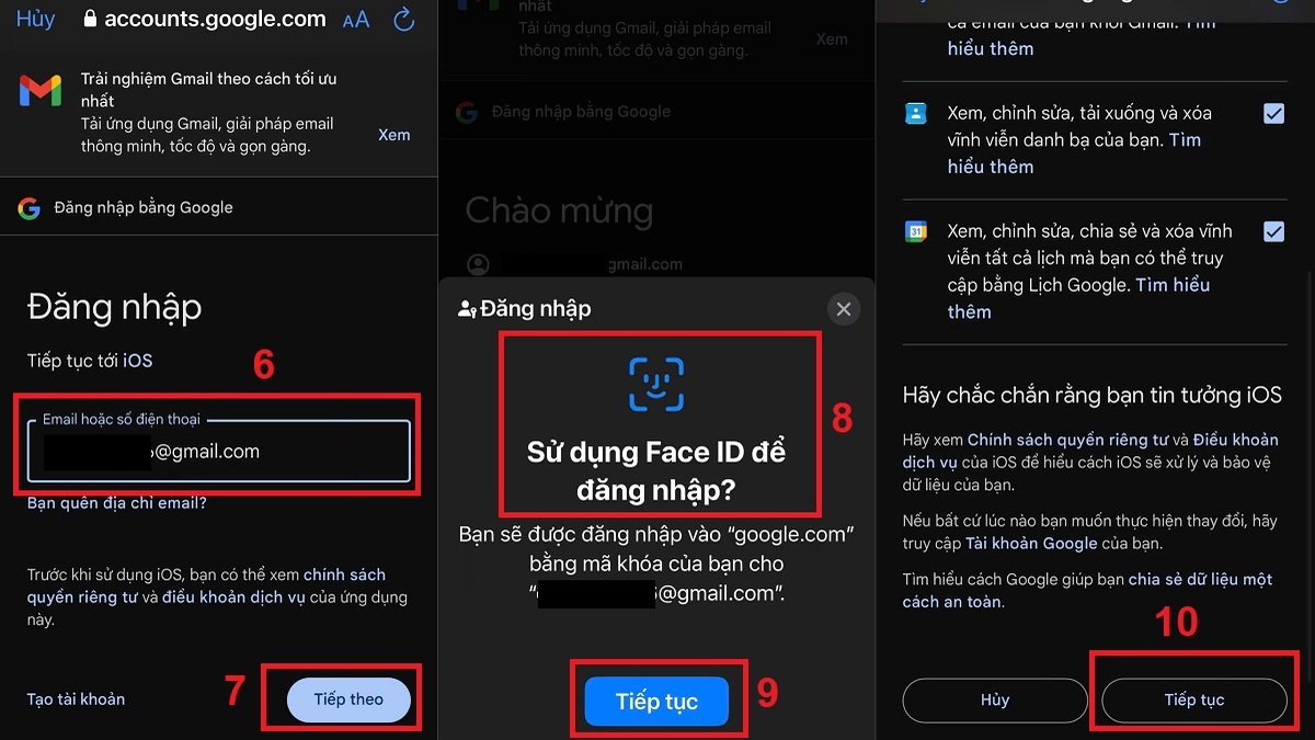Cách nhập danh bạ từ Gmail vào iPhone bằng cài đặt bước 2-1