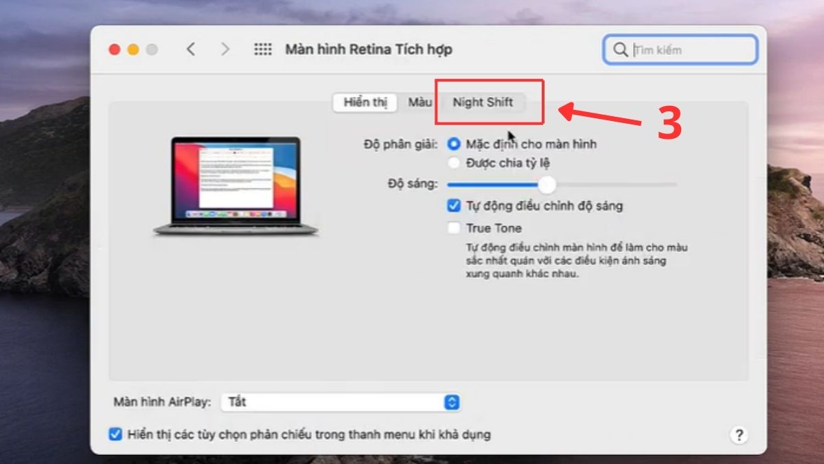 Cách sử dụng Night Shift trên máy tính bước 3