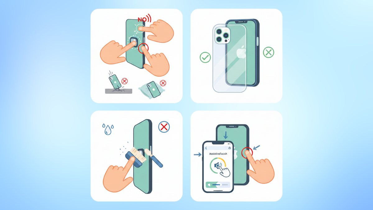 Lưu ý khi dùng để nút âm lượng iPhone bền hơn