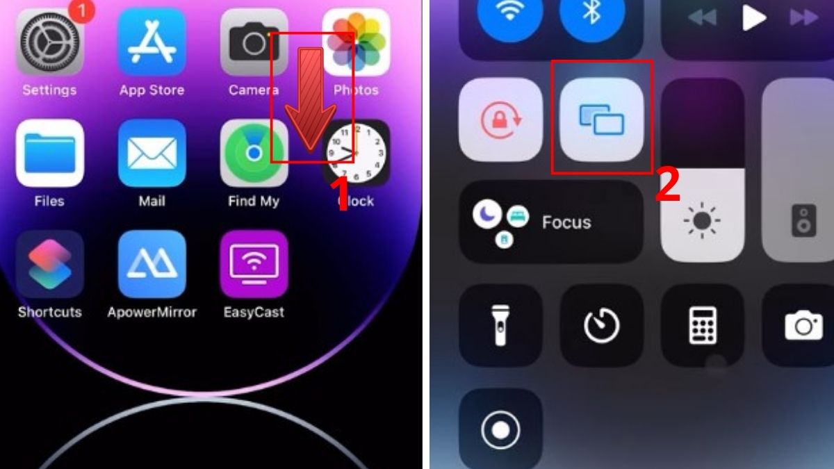 Cách phản chiếu màn hình iPhone lên iPad bước 1