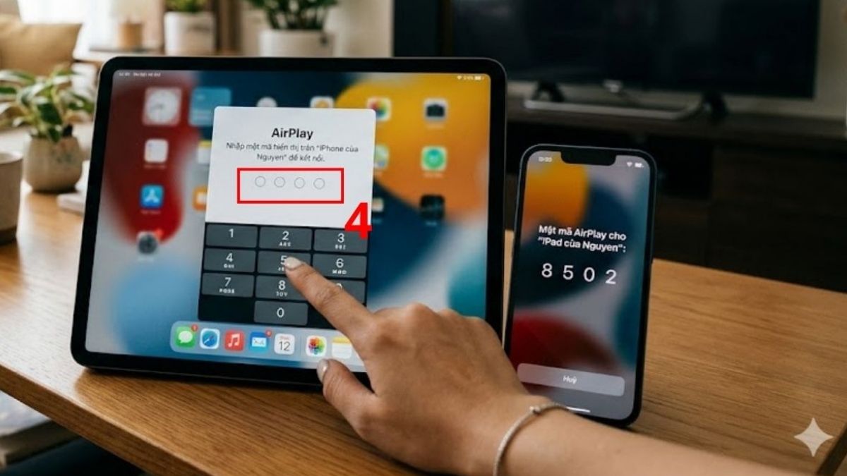 Cách phản chiếu màn hình iPhone lên iPad bước 4