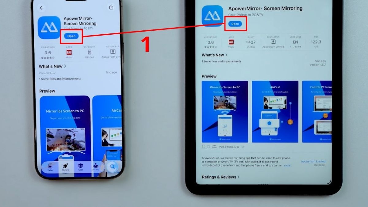 cách Phản chiếu màn hình iPhone lên iPad bằng ApowerMirror bước 1