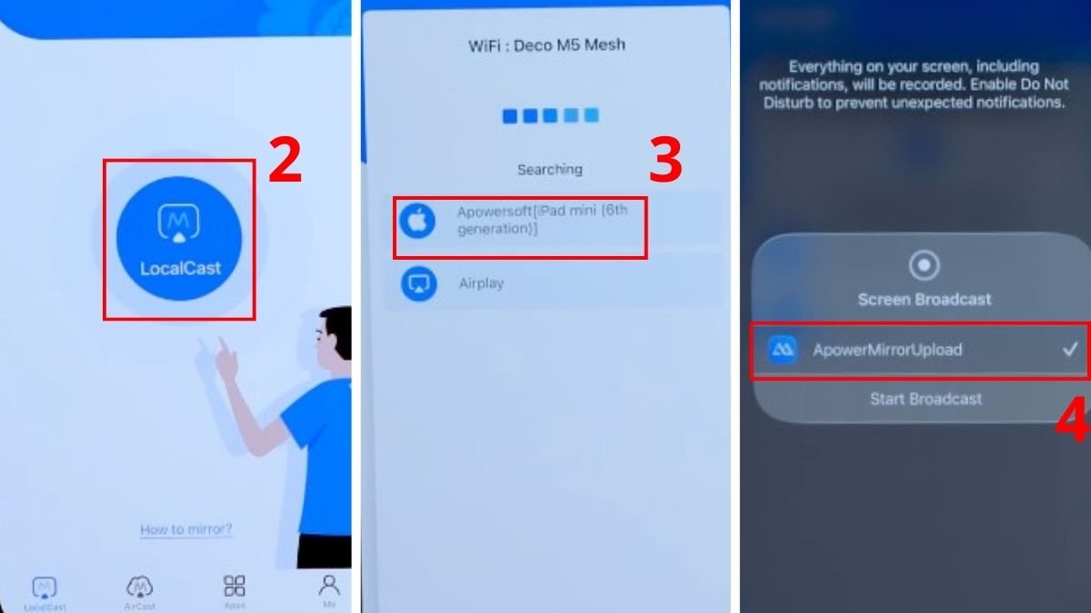 cách Phản chiếu màn hình iPhone lên iPad bằng ApowerMirror bước 3