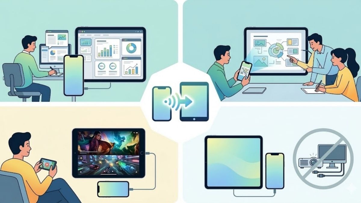 Ưu điểm của phản chiếu màn hình iPhone lên iPad