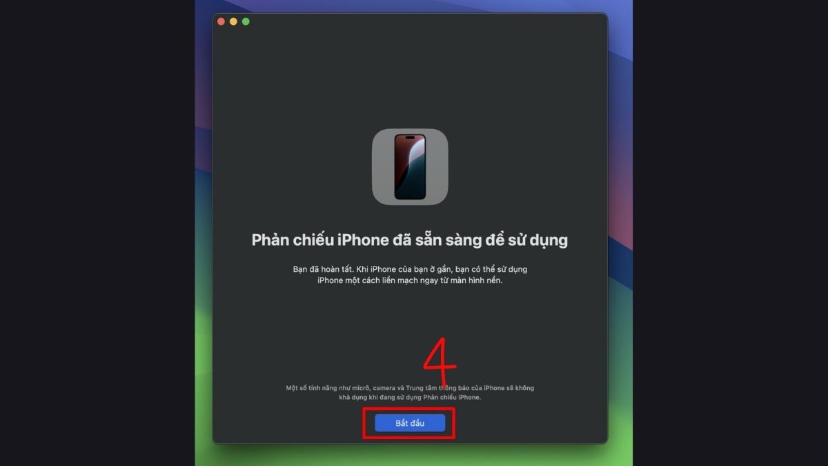 Cách phản chiếu màn hình iPhone lên Macbook bước 3