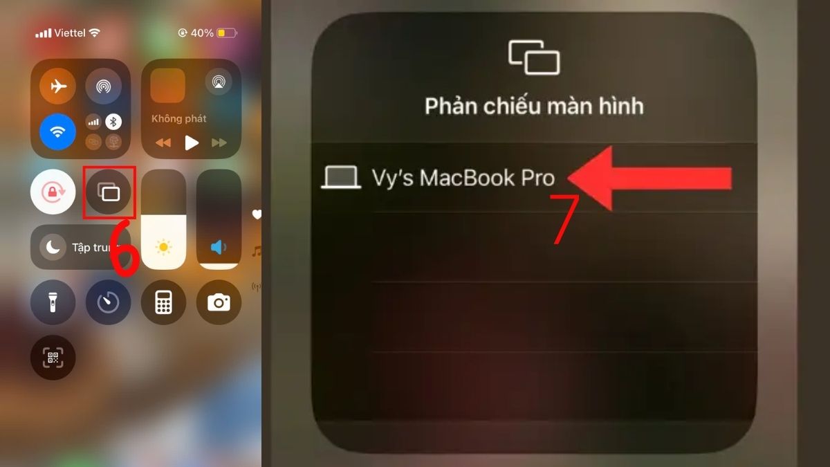 cách phản chiếu màn hình iPhone lên MacBook bằng tính năng AirPlay bước 3