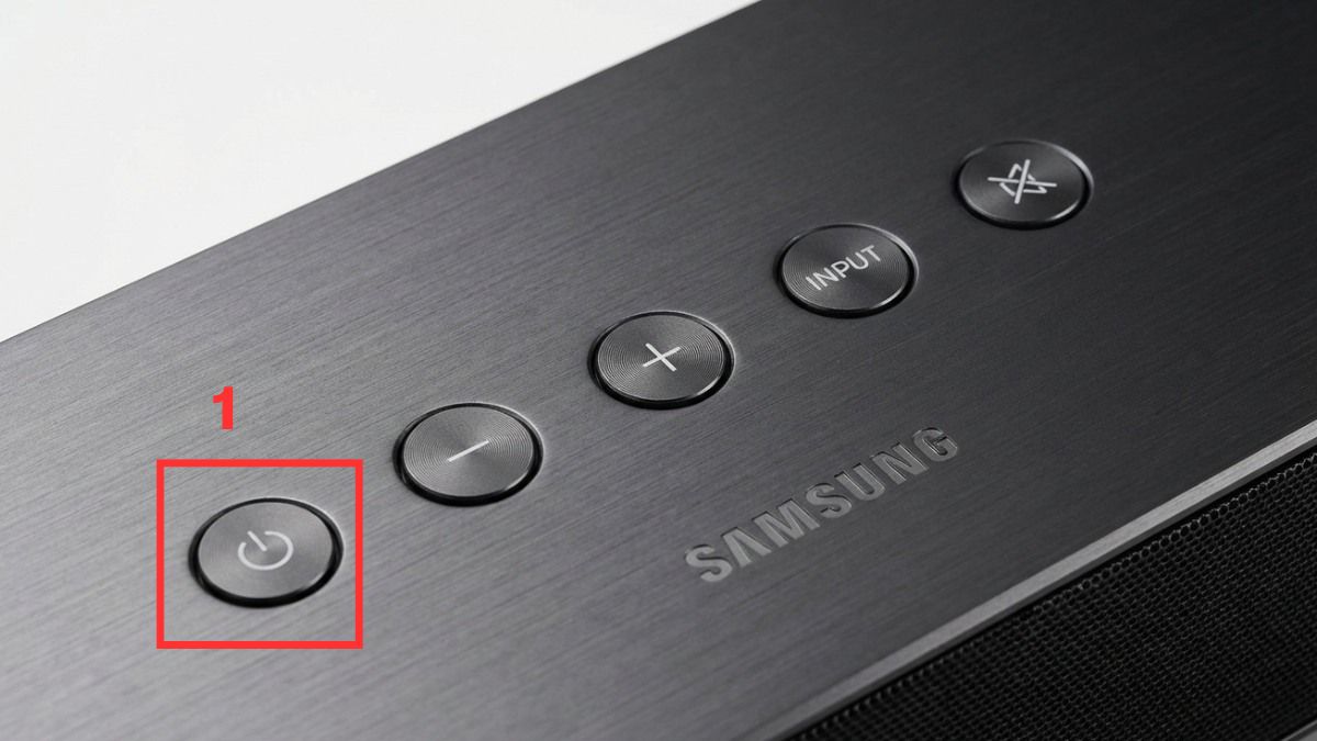 Cách reset loa thanh Samsung trực tiếp trên thiết bị bước 1