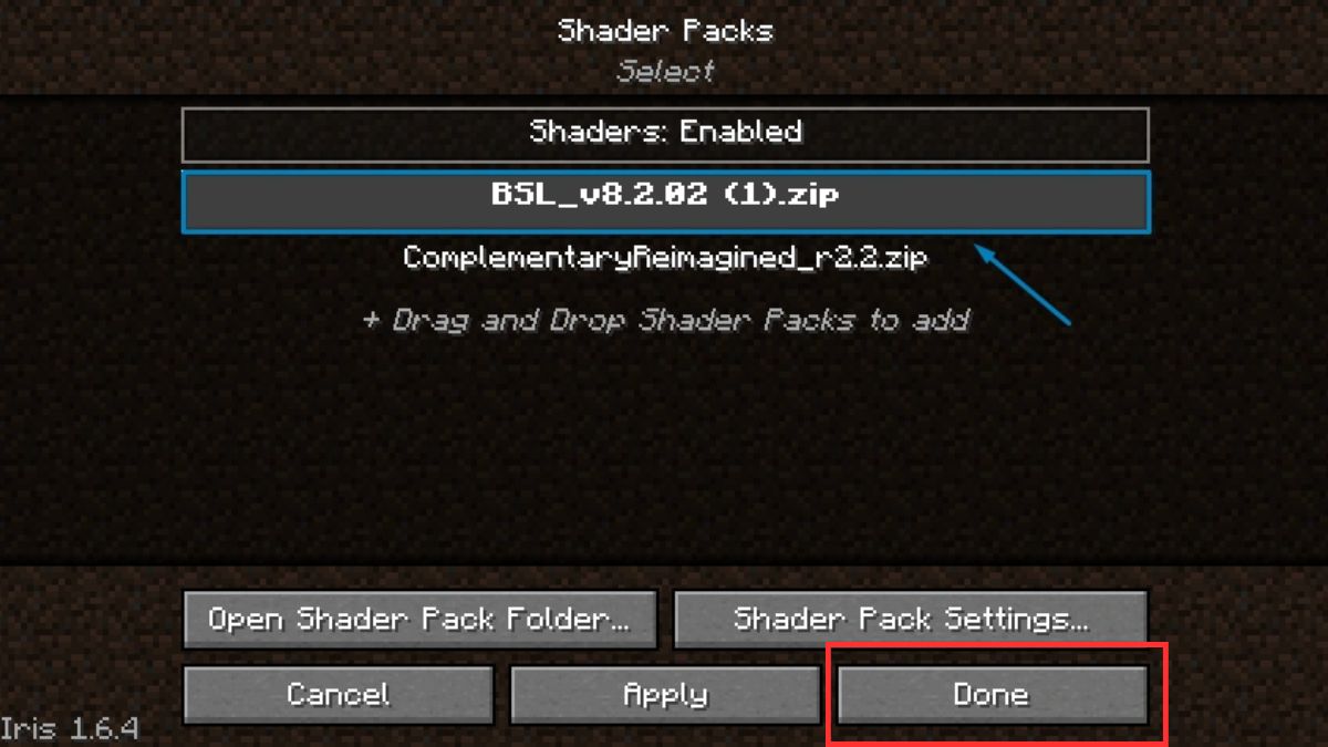 Cách cài đặt shader Minecraft 1.21 bước 4