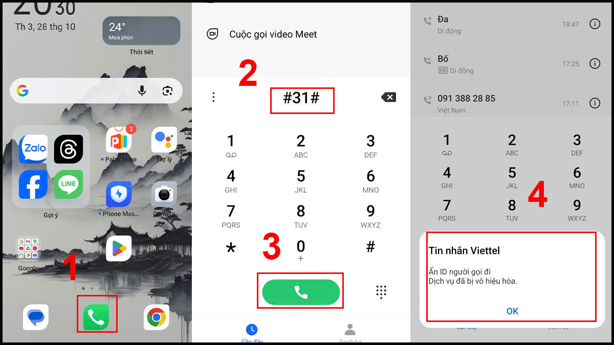 Cách khắc phục sim có sóng nhưng không gọi được tắt chế đọ giấu số
