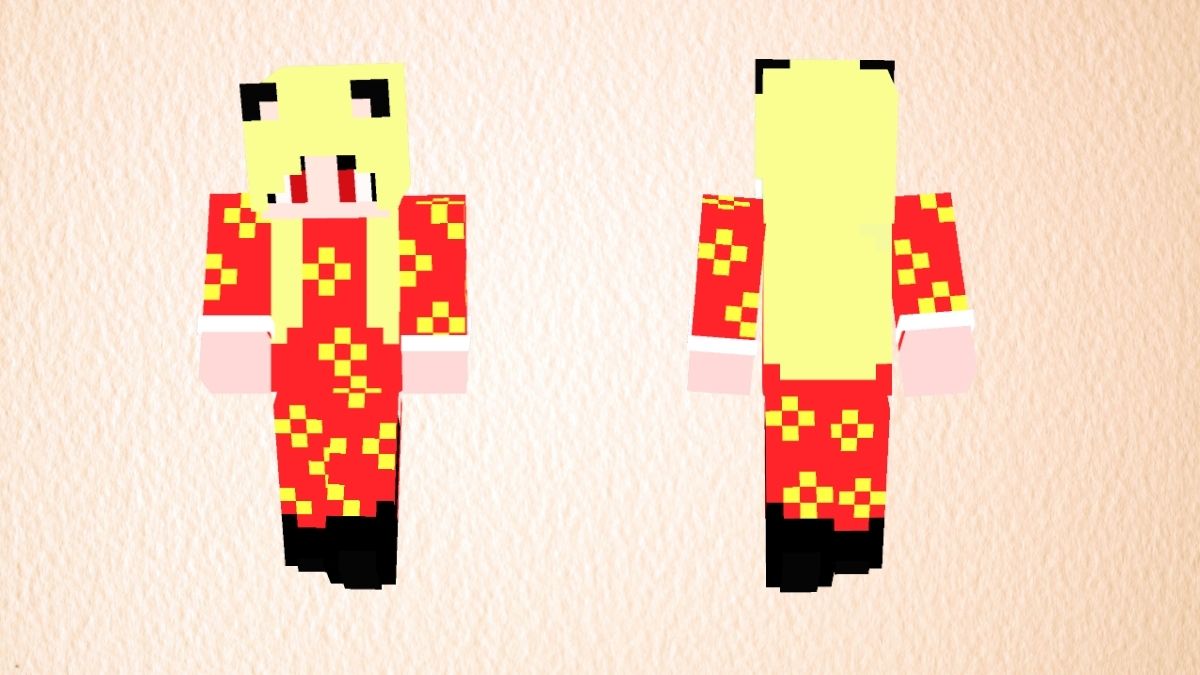 tải Skin Minecraft nữ diện đồ tết