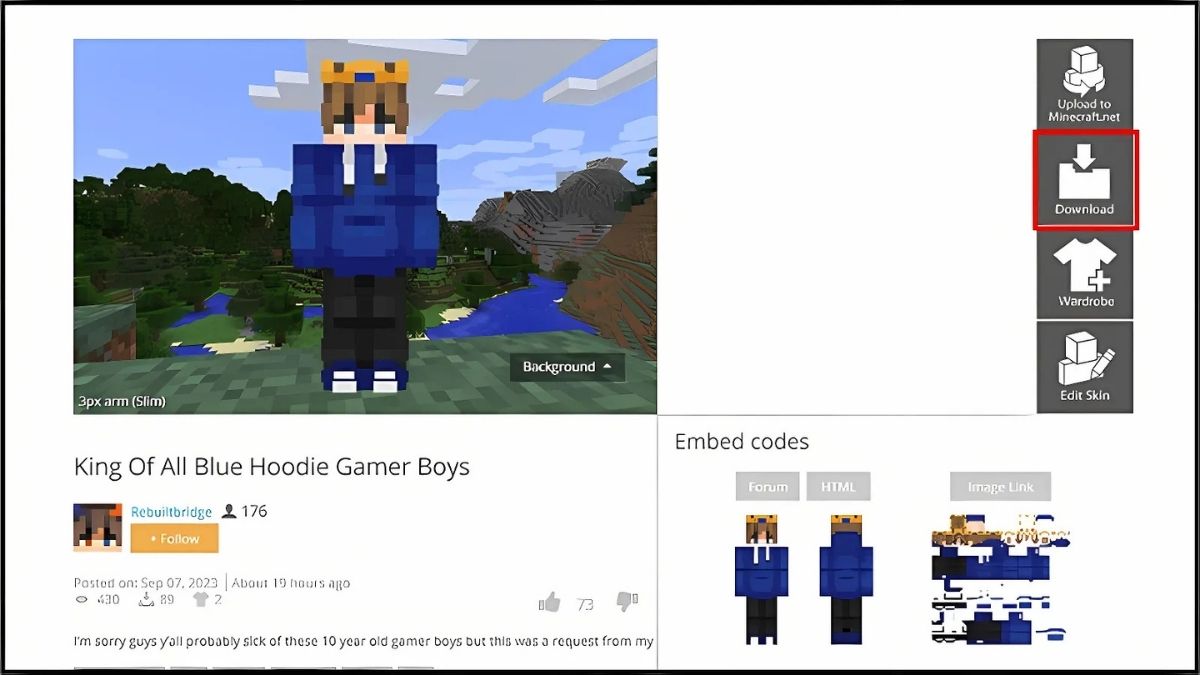 Cách tải skin Minecraft chất lượng bước 2
