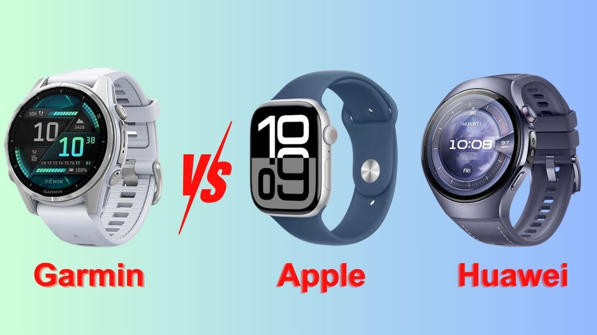 So sánh đồng hồ Garmin với các dòng Apple watch, Huawei