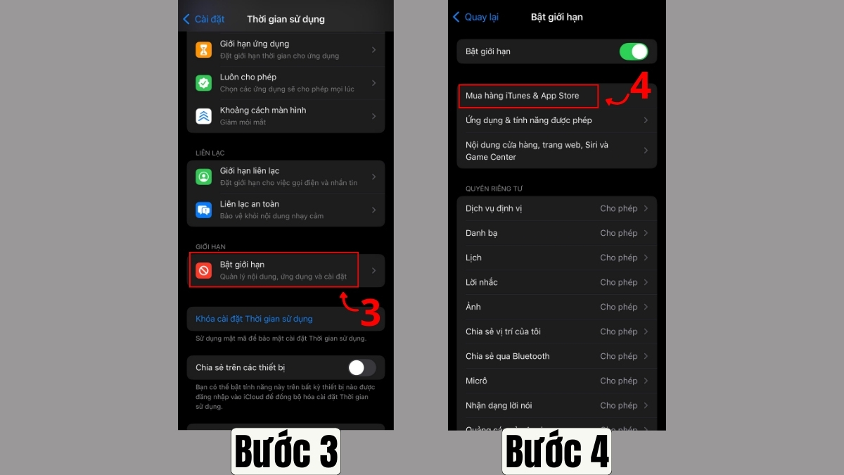 Cách tải lại App Store trên iPhone kiểm tra hạn chế bước 3