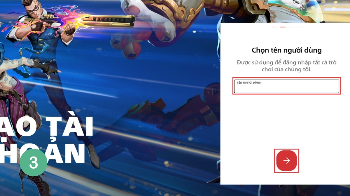 Cách tạo đăng ký tài khoản Riot VN trên máy tính bước 3