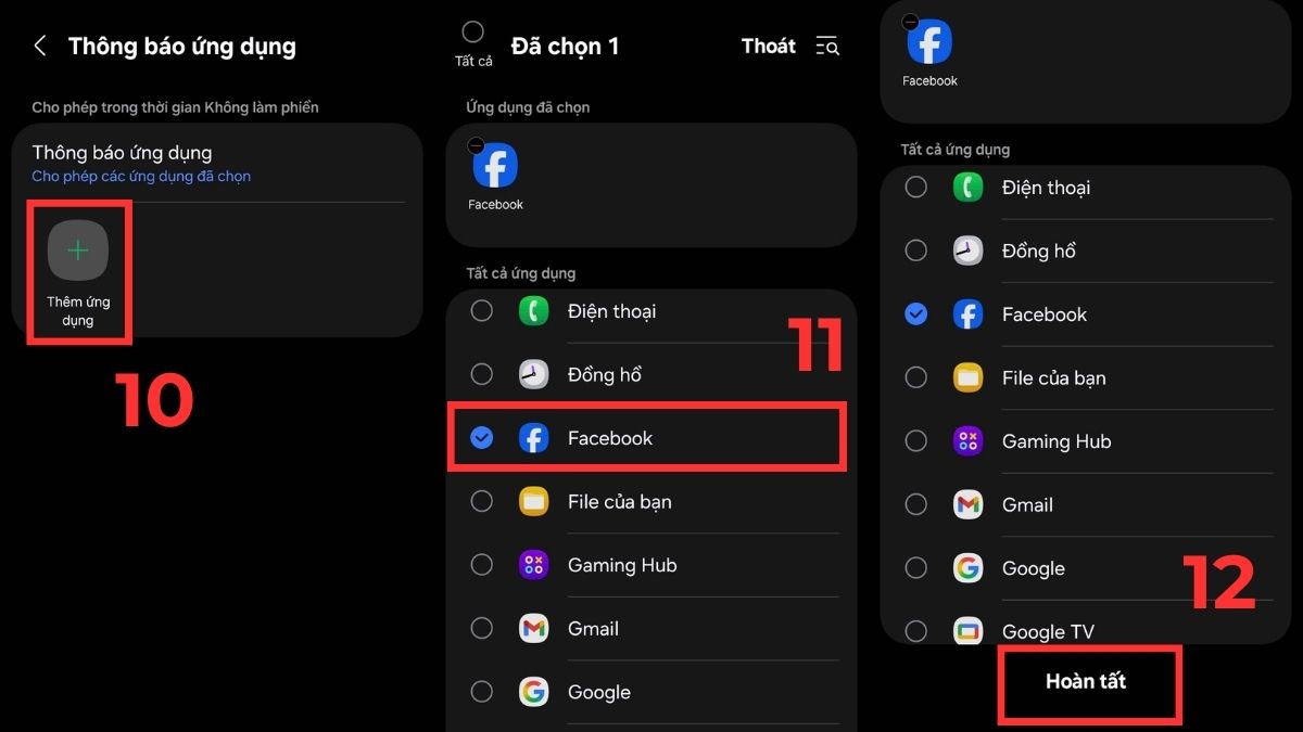 Cách thiết lập ngoại lệ không cần tắt chế độ Do Not Disturb trên Samsung bước 5
