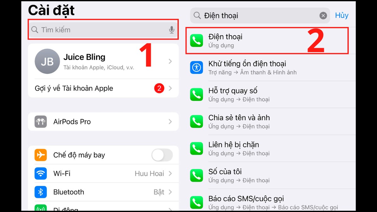 Cách tắt đọc tên người gọi đến trên iPhone bước 1