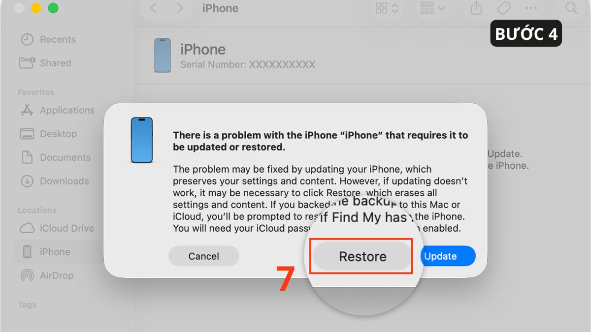 Cách tắt mật khẩu màn hình iPhone khi nhập sai mật khẩu bước 5