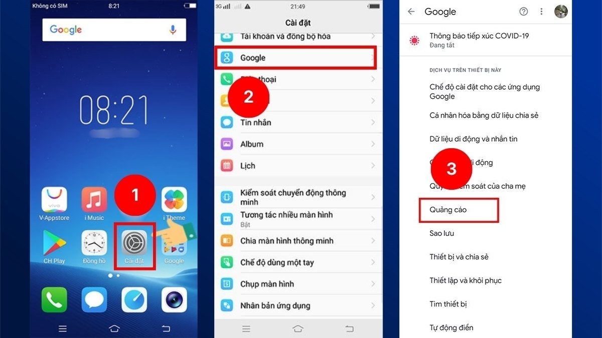 Cách tắt quảng cáo trên điện thoại Vivo bước 1