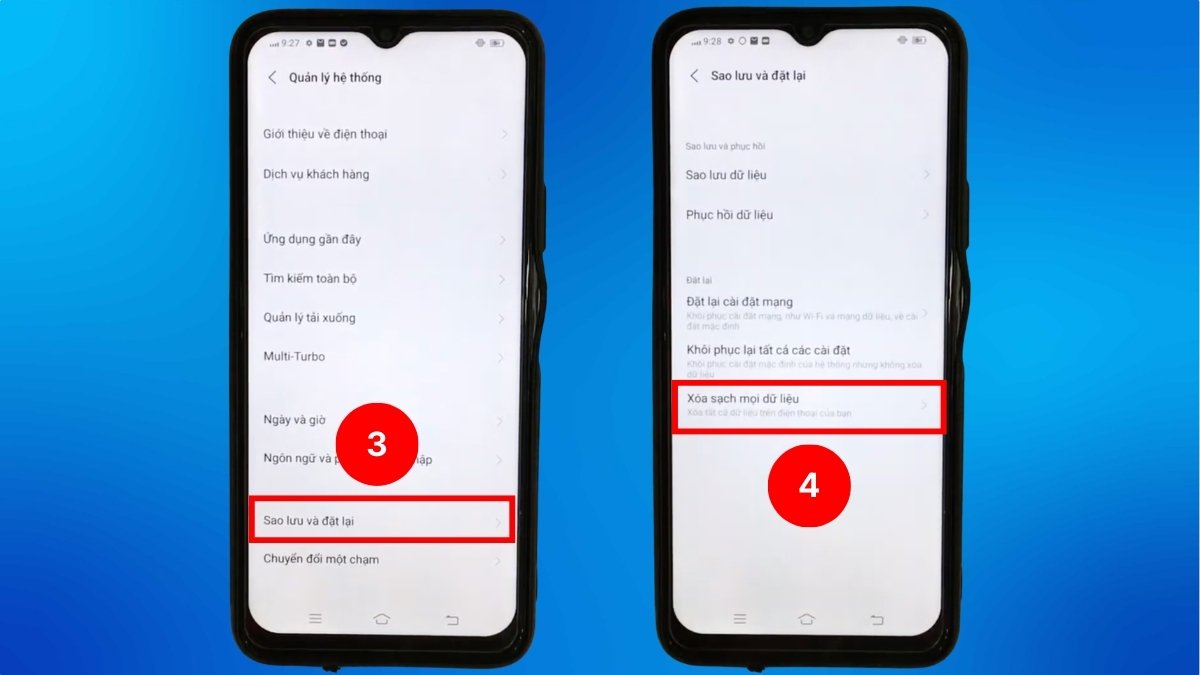 Cách tắt quảng cáo trên điện thoại Vivo khôi phục cài đặt gốc bước 2