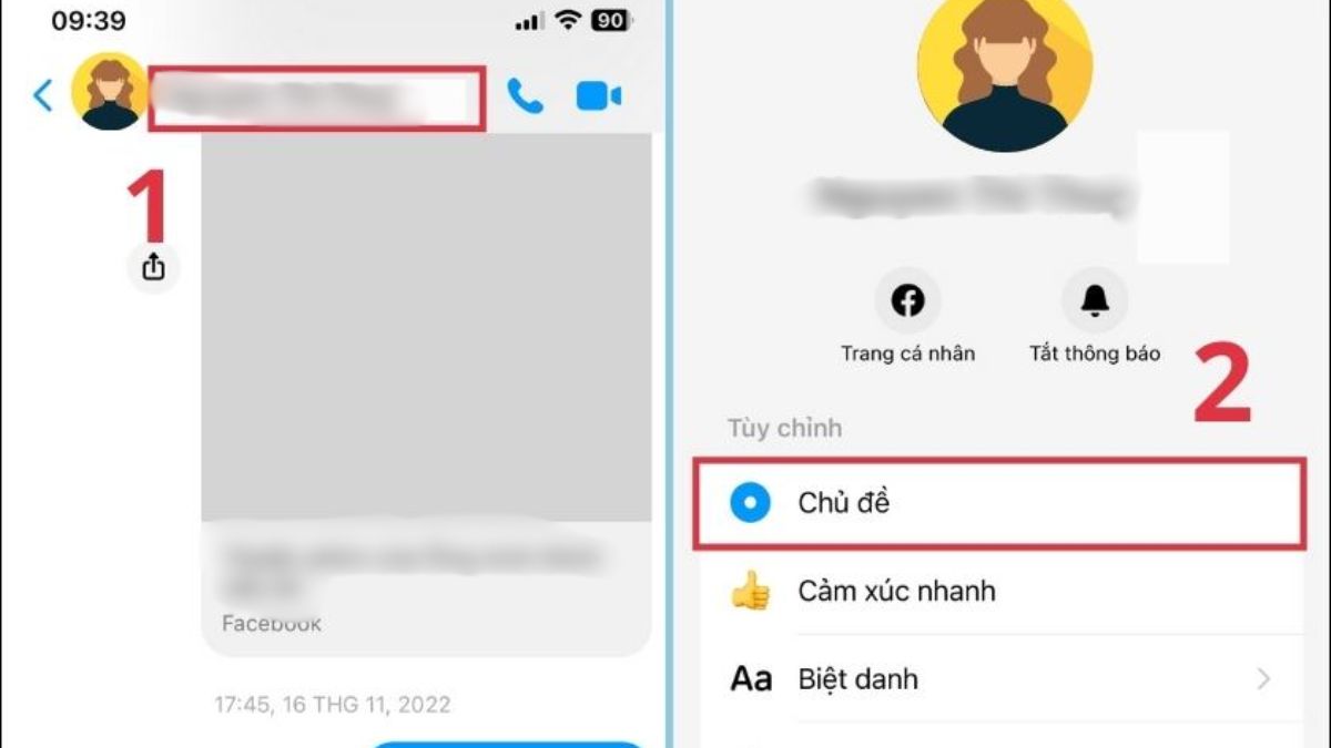 Cách đổi hình nền tin nhắn Messenger trên iPhone bước 2