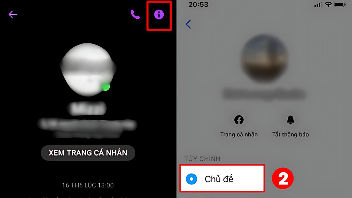 Cách đổi hình nền tin nhắn Messenger trên Android bước 2