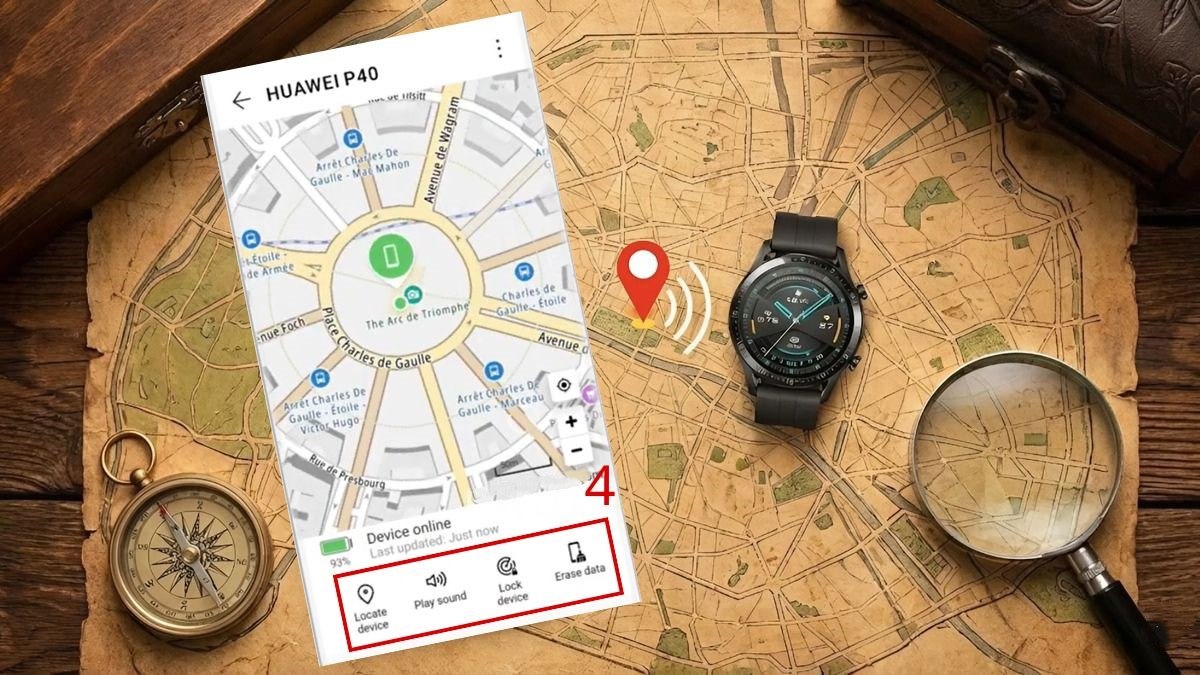 cách Tìm đồng hồ Huawei bằng điện thoại trên Huawei Cloud bước 3