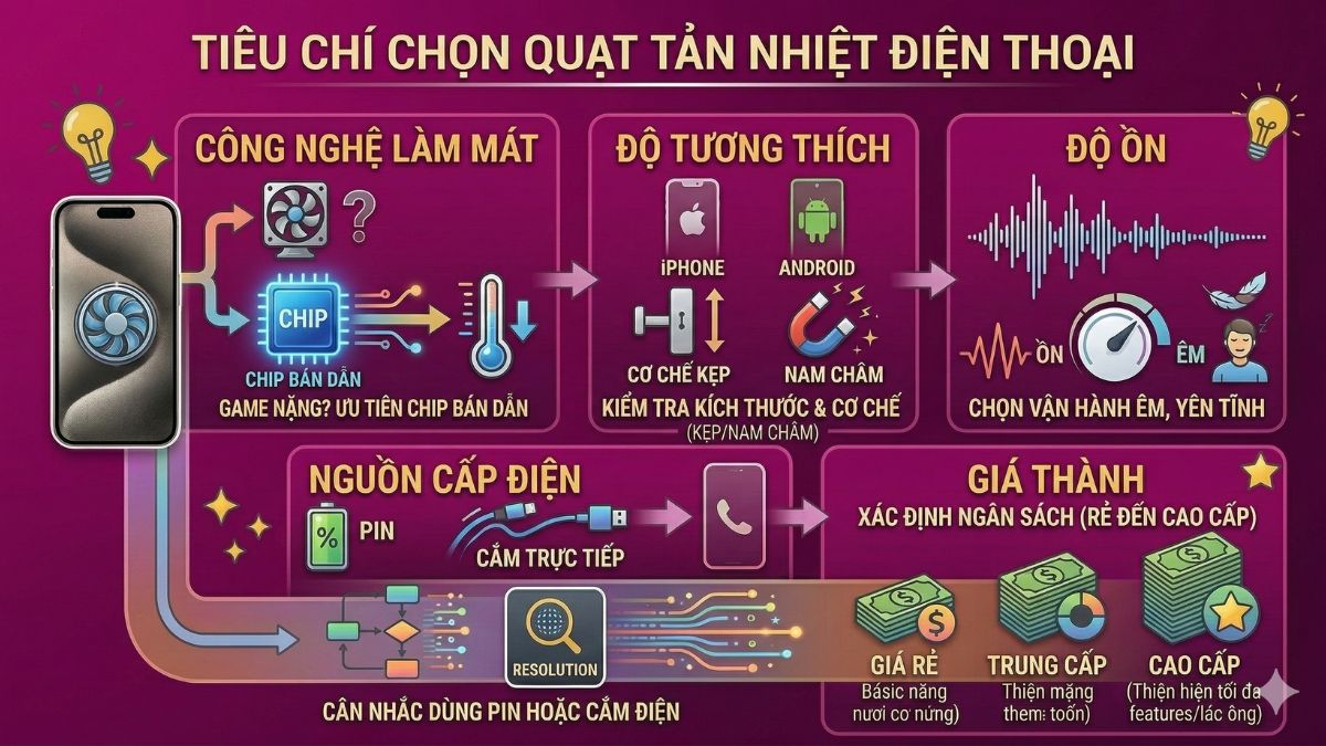 Tiêu chí chọn mua quạt tản nhiệt điện thoại chuẩn nhất