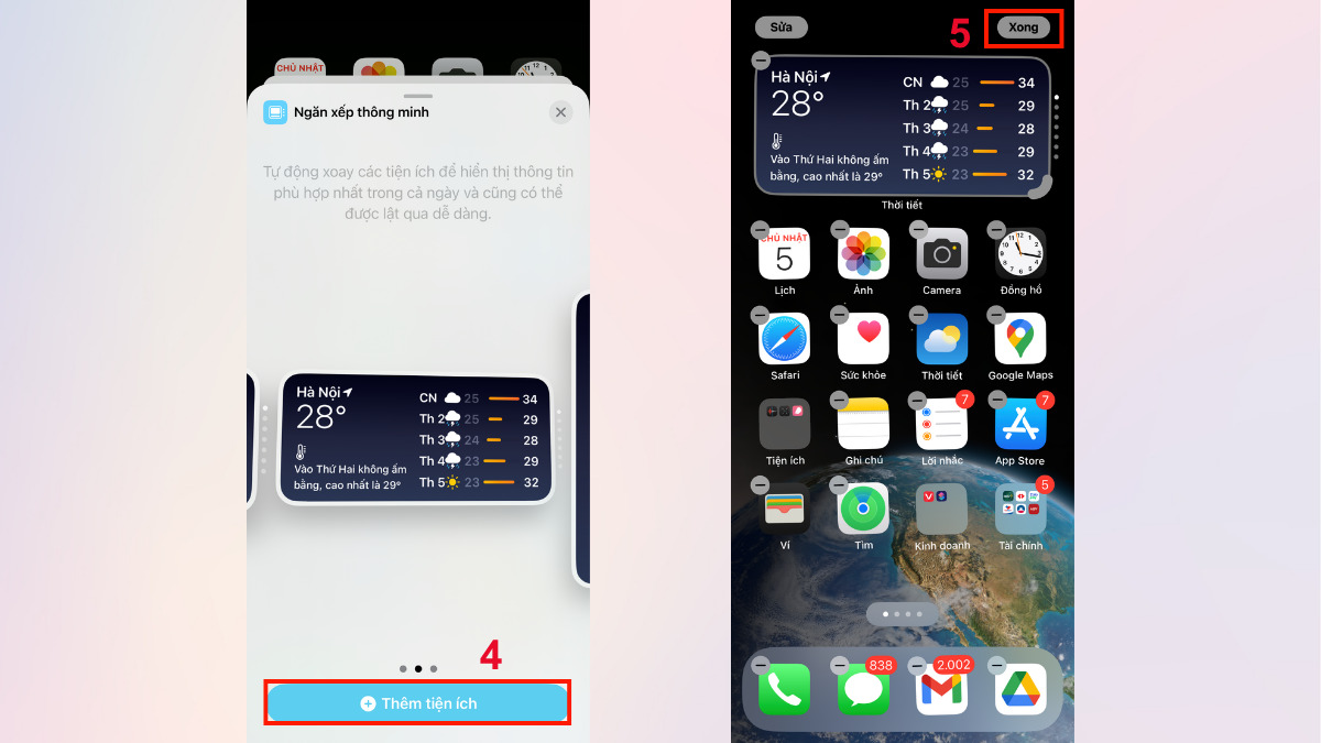 Cách trang trí iPhone Trang trí thêm widget trên màn hình bước 3